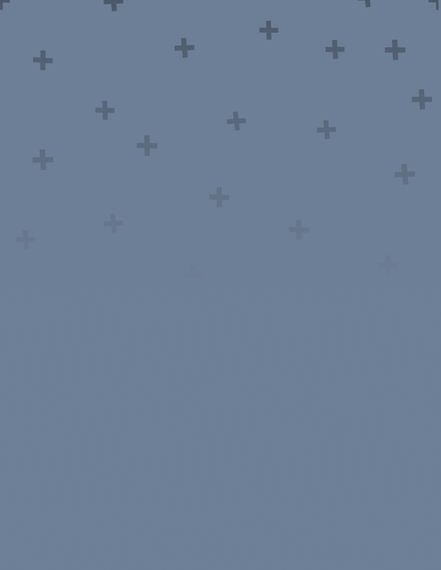 Pattern of small plus signs scattered evenly across a solid muted blue background.